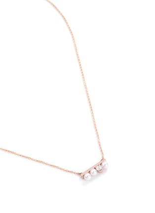  - TASAKI - 'Balance' diamond Akoya pearl 18k rose gold necklace