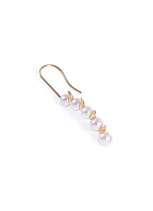 Detail View - Click To Enlarge - TASAKI - 'Danger' Akoya pearl 18k yellow gold drop earrings