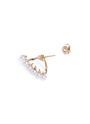 Detail View - Click To Enlarge - TASAKI - 'Gulper' diamond Akoya pearl detachable teeth jacket single earring