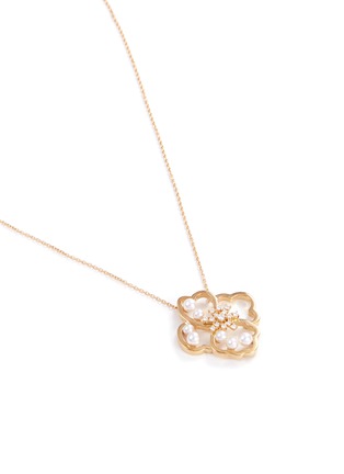  - TASAKI - 'Scented' diamond Akoya pearl 18k yellow gold necklace