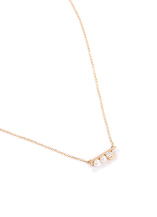  - TASAKI - 'Balance' diamond Akoya pearl 18k yellow gold necklace