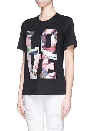 Front View - Click To Enlarge - MO&CO. EDITION 10 - Love patch print T-shirt