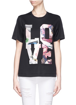 Main View - Click To Enlarge - MO&CO. EDITION 10 - Love patch print T-shirt