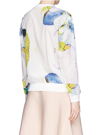 Back View - Click To Enlarge - MO&CO. EDITION 10 - Scribble watercolour print silk top