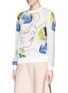 Front View - Click To Enlarge - MO&CO. EDITION 10 - Scribble watercolour print silk top