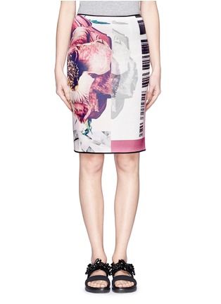 Main View - Click To Enlarge - MO&CO. EDITION 10 - Floral patchwork print pencil skirt