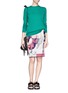 Figure View - Click To Enlarge - MO&CO. EDITION 10 - Floral patchwork print pencil skirt