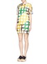 Figure View - Click To Enlarge - MO&CO. EDITION 10 - Watercolour check print sheer chiffon dress