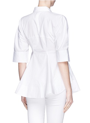 Back View - Click To Enlarge - MO&CO. EDITION 10 - Cotton poplin flare shirt
