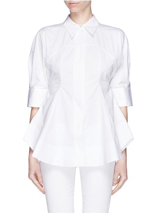 Main View - Click To Enlarge - MO&CO. EDITION 10 - Cotton poplin flare shirt