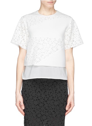 Main View - Click To Enlarge - MO&CO. EDITION 10 - Floral cutout neoprene top