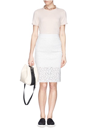 Figure View - Click To Enlarge - MO&CO. EDITION 10 - Floral cutout pencil skirt