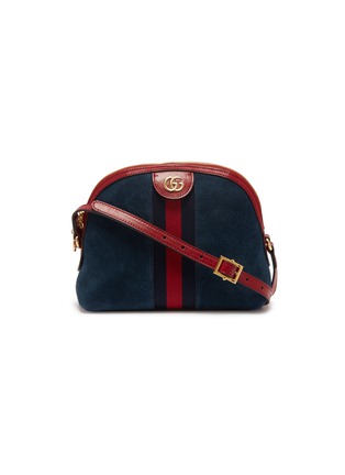Main View - Click To Enlarge - GUCCI - 'Ophidia' small logo Web stripe suede crossbody bag