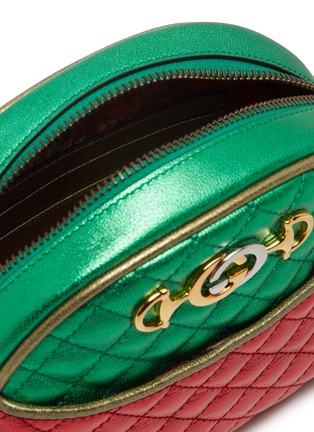 Detail View - Click To Enlarge - GUCCI - Colourblock matelassé leather mini crossbody bag