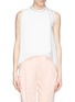 Main View - Click To Enlarge - MO&CO. EDITION 10 - Jewelled neck plissé pleat crepe top