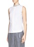 Front View - Click To Enlarge - MO&CO. EDITION 10 - Jewelled cotton poplin tank top