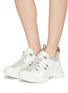 Front View - Click To Enlarge - GUCCI - 'Flashtrek' glass crystal strap colourblock sneakers