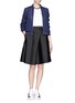 Figure View - Click To Enlarge - MO&CO. EDITION 10 - Sateen flare skirt