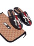 Detail View - Click To Enlarge - GUCCI - x Major League Baseball 'NY Yankees™' logo appliqué leather slides