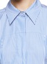 Detail View - Click To Enlarge - MO&CO. EDITION 10 - Pencil stripe cotton poplin flare shirt