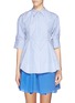 Main View - Click To Enlarge - MO&CO. EDITION 10 - Pencil stripe cotton poplin flare shirt