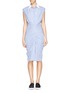 Main View - Click To Enlarge - MO&CO. EDITION 10 - Ruched pencil stripe shirt dress