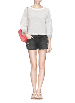 Figure View - Click To Enlarge - J BRAND - Distressed cut-off denim shorts