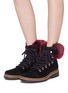Figure View - Click To Enlarge - SAM EDELMAN - 'Bowen' faux fur counter suede hiking boots