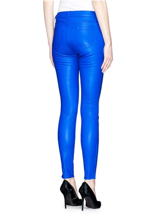Back View - Click To Enlarge - J BRAND - Zip cuff lamb leather skinny pants