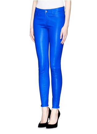 Front View - Click To Enlarge - J BRAND - Zip cuff lamb leather skinny pants