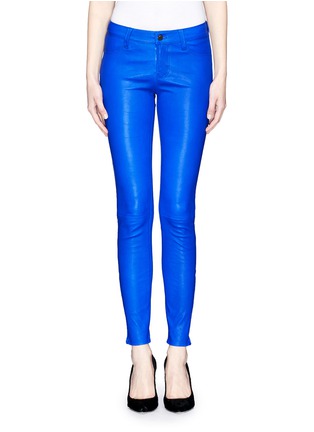 Main View - Click To Enlarge - J BRAND - Zip cuff lamb leather skinny pants