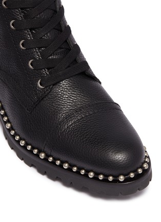 Detail View - Click To Enlarge - SAM EDELMAN - 'Jennifer' buckled strap ball chain leather combat boots