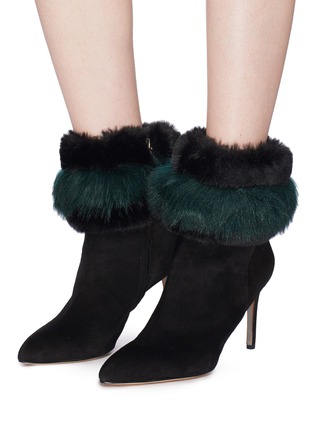 Figure View - Click To Enlarge - SAM EDELMAN - 'Oleana' faux fur cuff suede ankle boots