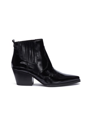 Main View - Click To Enlarge - SAM EDELMAN - 'Winona' patent leather panelled ankle boots