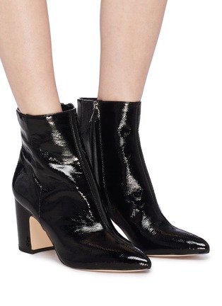 Figure View - Click To Enlarge - SAM EDELMAN - 'Hilty' crinkled patent leather ankle boots
