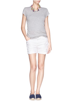 Figure View - Click To Enlarge - CURRENT/ELLIOTT - 'The slouchy' cut off ripped denim shorts
