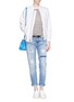 Figure View - Click To Enlarge - CURRENT/ELLIOTT - 'The Fling' ripped patchwork slim boyfriend jeans