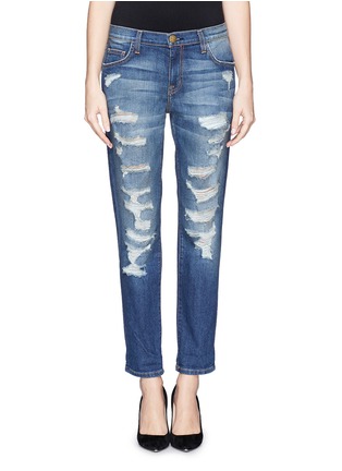 Main View - Click To Enlarge - CURRENT/ELLIOTT - 'The Fling' ripped slim boyfriend jeans