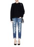 Figure View - Click To Enlarge - CURRENT/ELLIOTT - 'The Fling' ripped slim boyfriend jeans
