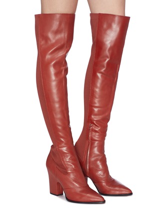 Figure View - Click To Enlarge - SAM EDELMAN - 'Natasha' panelled leather thigh high boots