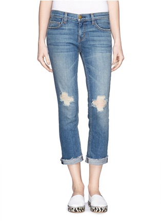 Main View - Click To Enlarge - CURRENT/ELLIOTT - 'The Cropped Straight' ripped jeans