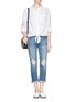 Figure View - Click To Enlarge - CURRENT/ELLIOTT - 'The Cropped Straight' ripped jeans
