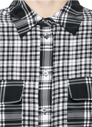 Detail View - Click To Enlarge - EQUIPMENT - Signature contrast check silk shirt