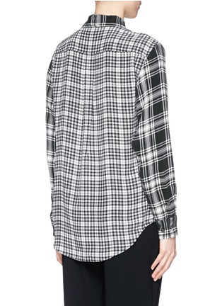 Back View - Click To Enlarge - EQUIPMENT - Signature contrast check silk shirt