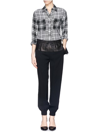 Figure View - Click To Enlarge - EQUIPMENT - Signature contrast check silk shirt