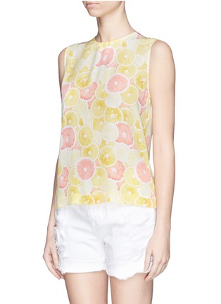 Front View - Click To Enlarge - EQUIPMENT - 'Reagan' citrus print sleeveless silk blouse