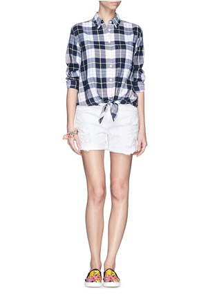 Figure View - Click To Enlarge - EQUIPMENT - 'Daddy Tie Front' plaid print shirt
