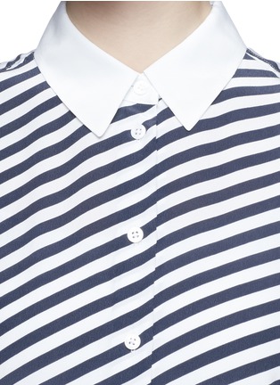 Detail View - Click To Enlarge - EQUIPMENT - 'Colleen' contrast collar stripe sleeveless shirt