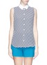 Main View - Click To Enlarge - EQUIPMENT - 'Colleen' contrast collar stripe sleeveless shirt