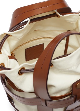 Detail View - Click To Enlarge - TRADEMARK - 'Cooper Cage' canvas pouch leather bucket tote